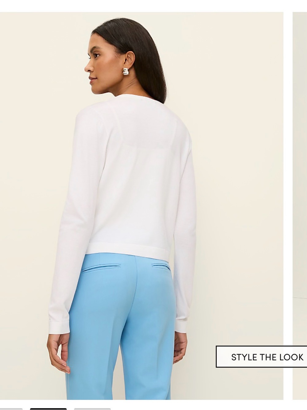 Ann Taylor White Cropped Open-Front Cardigan - Picture 2 of 7